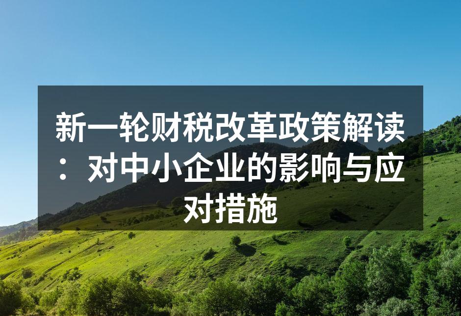 新一轮财税改革政策解读：对中小企业的影响